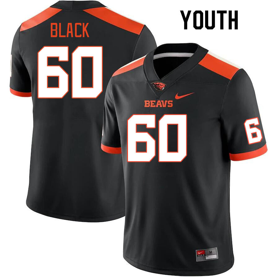 Youth #60 Tiger Black Oregon State Beavers College Football Jerseys Stitched-Black